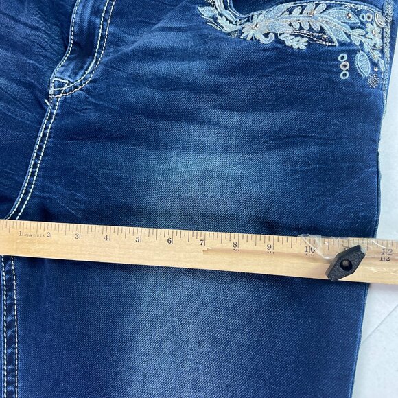 Grace In LA Jeans Women Plus 42x31* P Straight High Rise Blue Faded Denim Tag 22 - Picture 14 of 16